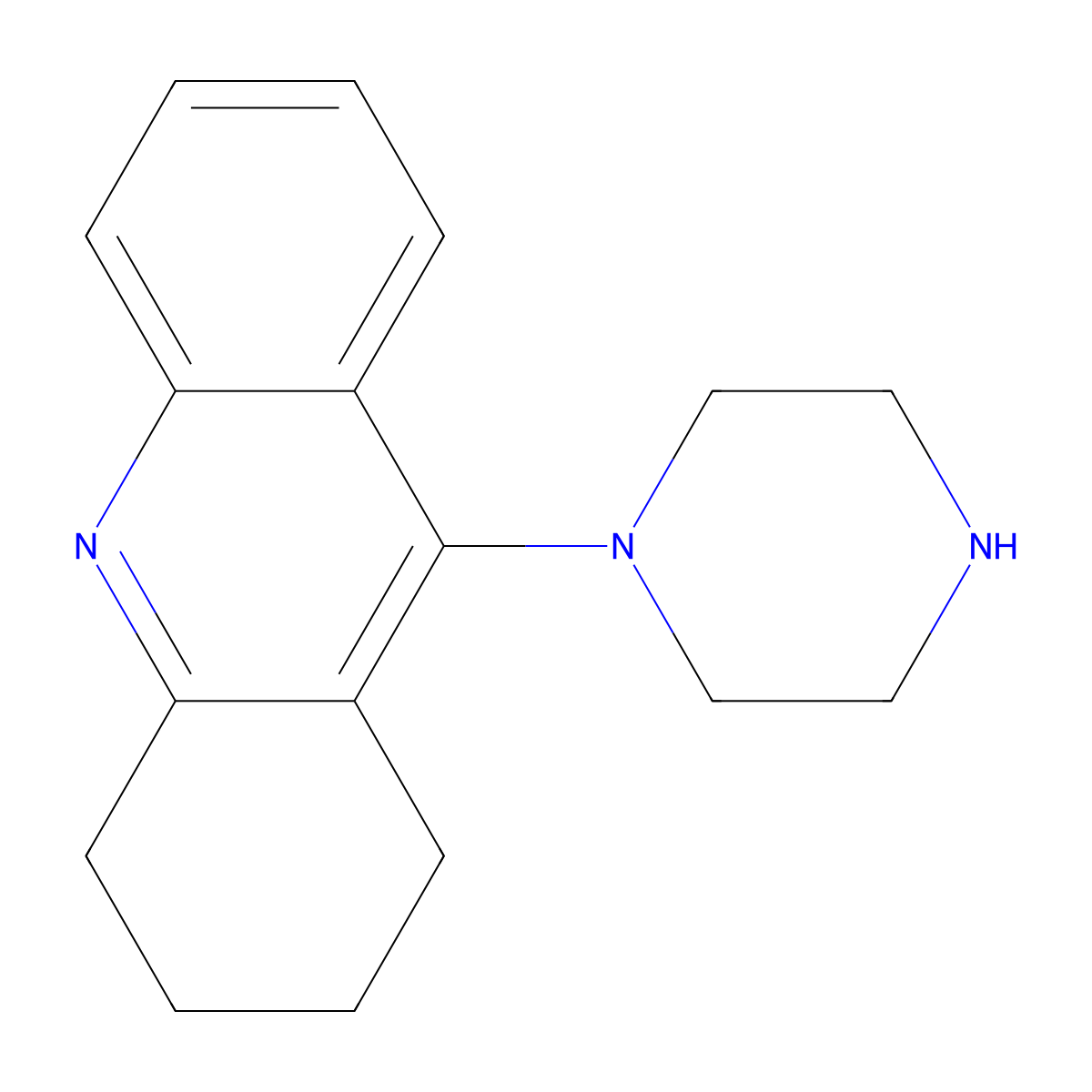 9-Piperazin-1-yl-1,2,3,4-tetrahydroacridine molecular structure, CAS 1601492-62-9