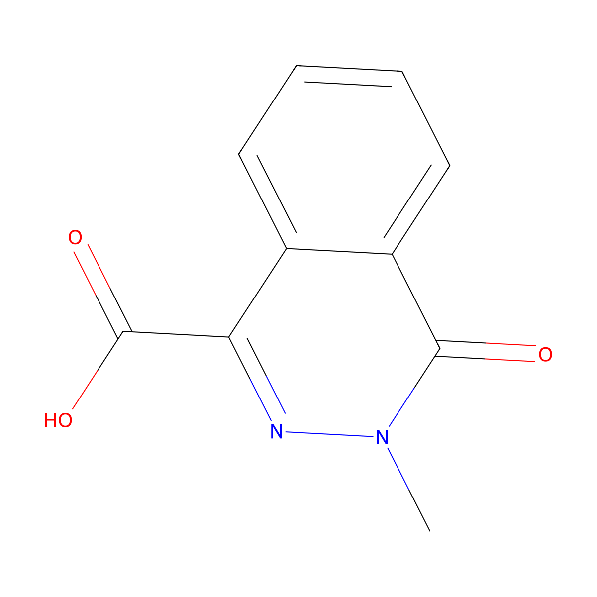 3-Methyl-4-oxo-3,4-dihydro-1-phthalazinecarboxylic acid molecular structure, CAS 16015-47-7