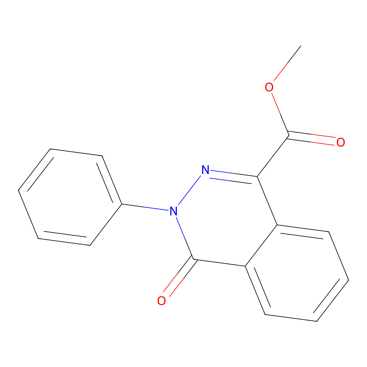 Methyl 4-oxo-3-phenyl-3,4-dihydrophthalazine-1-carboxylate molecular structure, CAS 16015-51-3