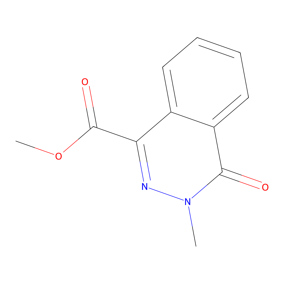 Methyl 3-methyl-4-oxo-3,4-dihydrophthalazine-1-carboxylate molecular structure, CAS 16015-52-4