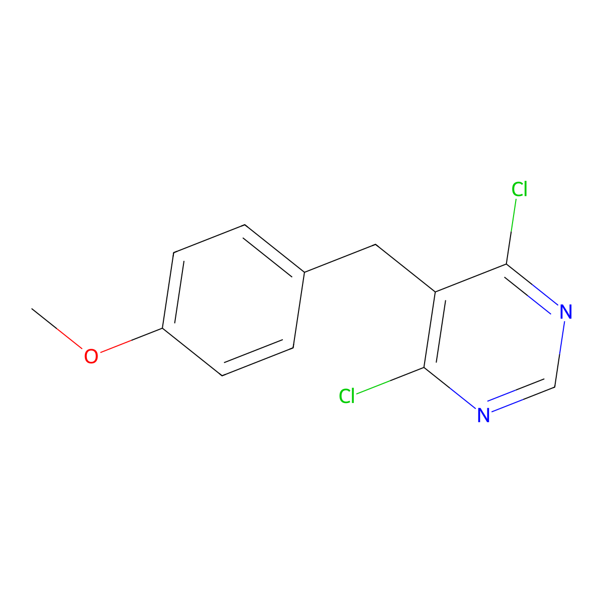 4,6-Dichloro-5-(4-methoxybenzyl)pyrimidine molecular structure, CAS 16016-00-5