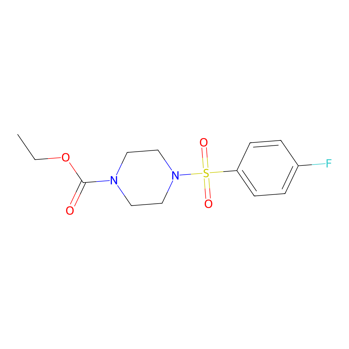 Ethyl 4-(4-fluorophenyl)sulfonylpiperazine-1-carboxylate molecular structure, CAS 16017-51-9