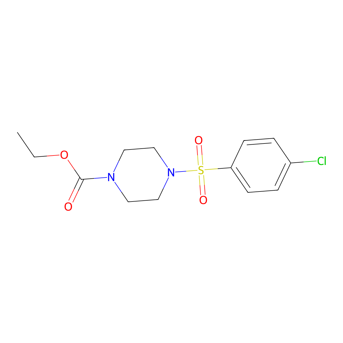 Ethyl 4-[(4-chlorophenyl)sulfonyl]-1-piperazinecarboxylate molecular structure, CAS 16017-52-0