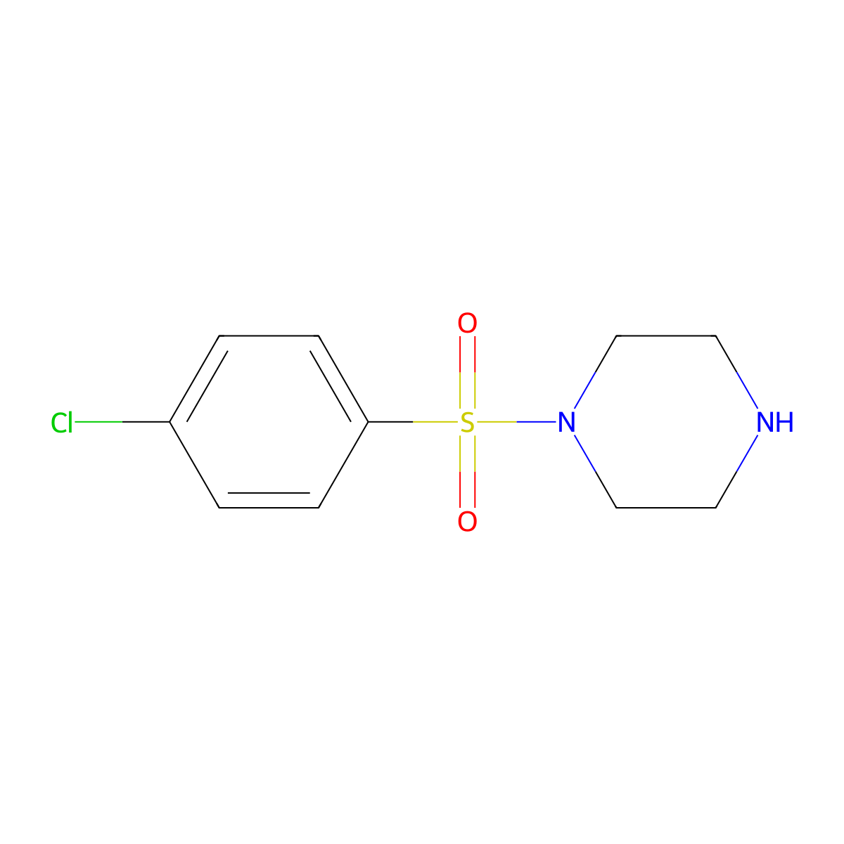 1-(4-Chlorobenzenesulfonyl)piperazine molecular structure, CAS 16017-53-1