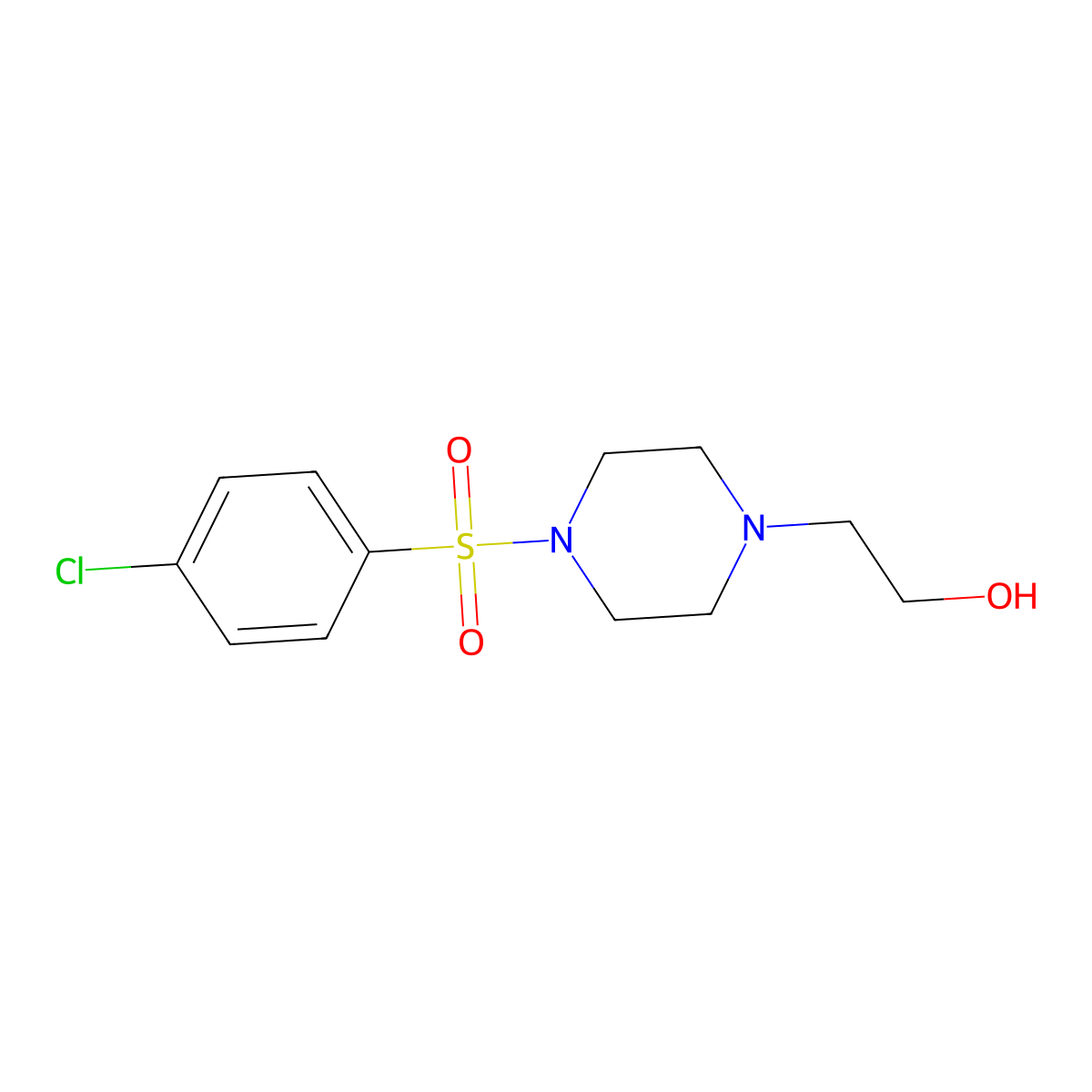 2-(4-((4-Chlorophenyl)sulfonyl)piperazin-1-yl)ethanol molecular structure, CAS 16017-65-5