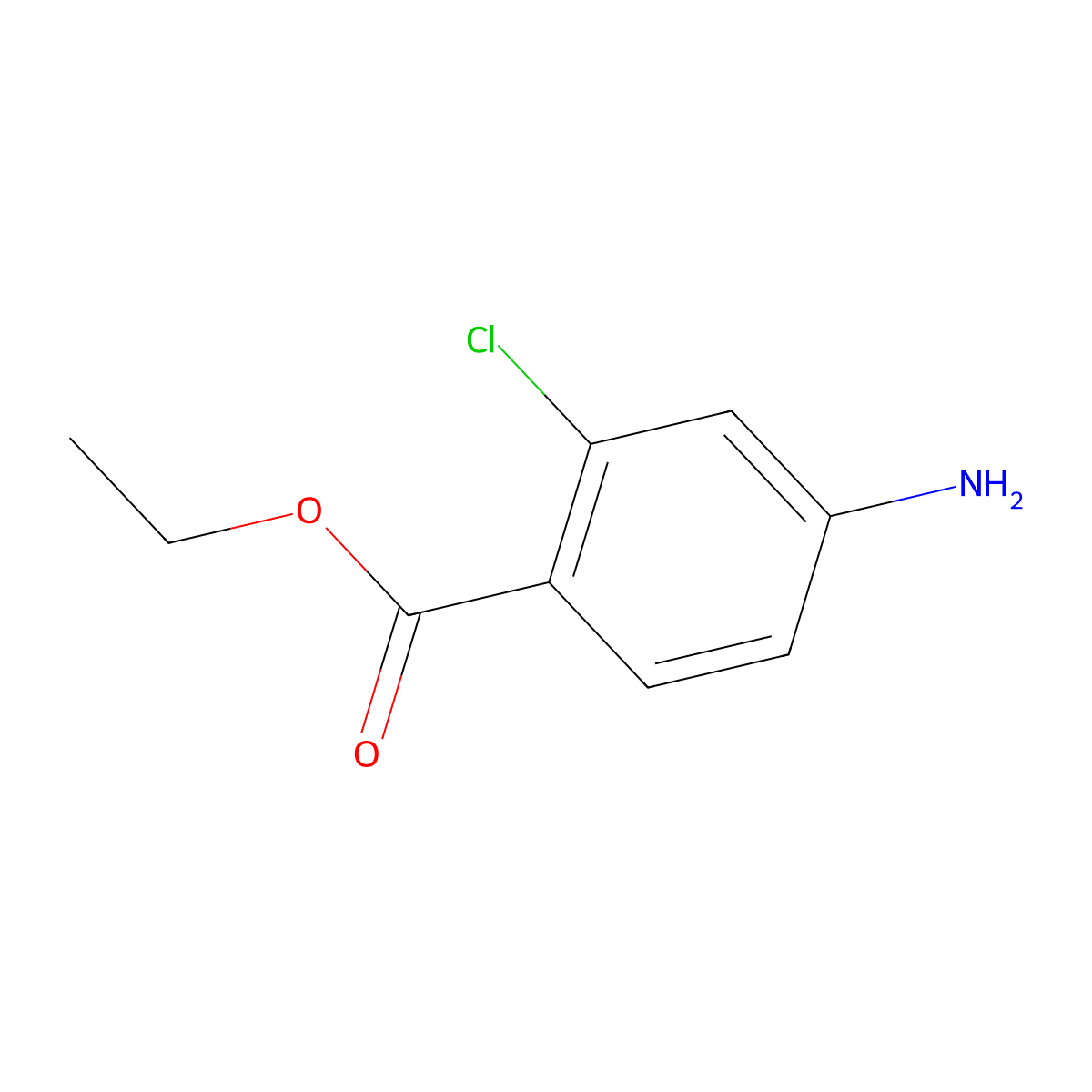 Ethyl 4-amino-2-chlorobenzoate molecular structure, CAS 16017-69-9