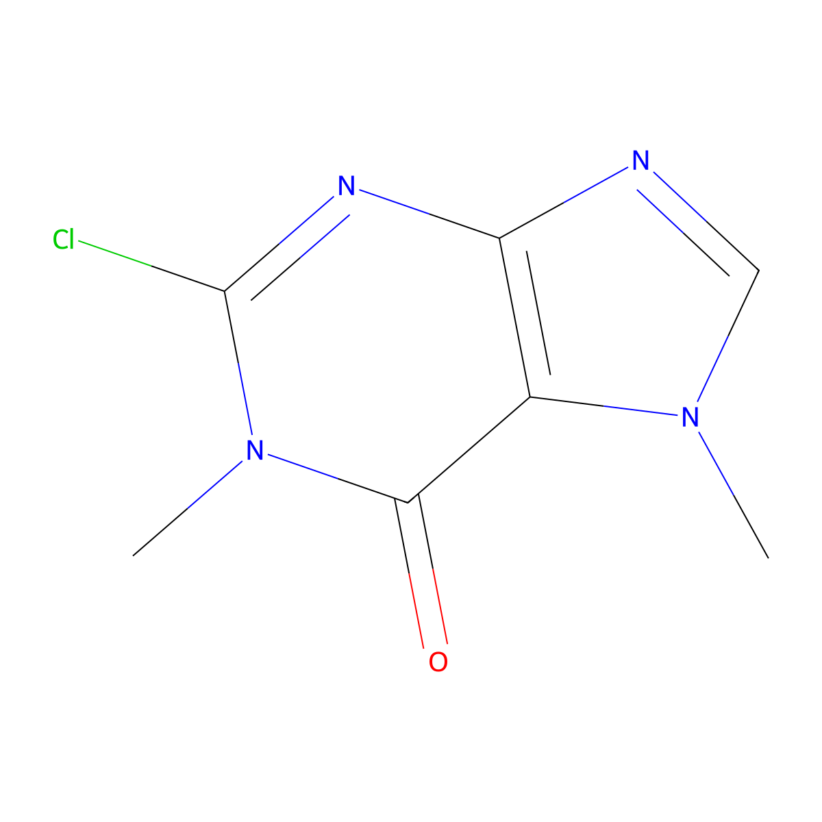 2-Chloro-1,7-dimethyl-1,7-dihydro-6H-purin-6-one molecular structure, CAS 16017-75-7