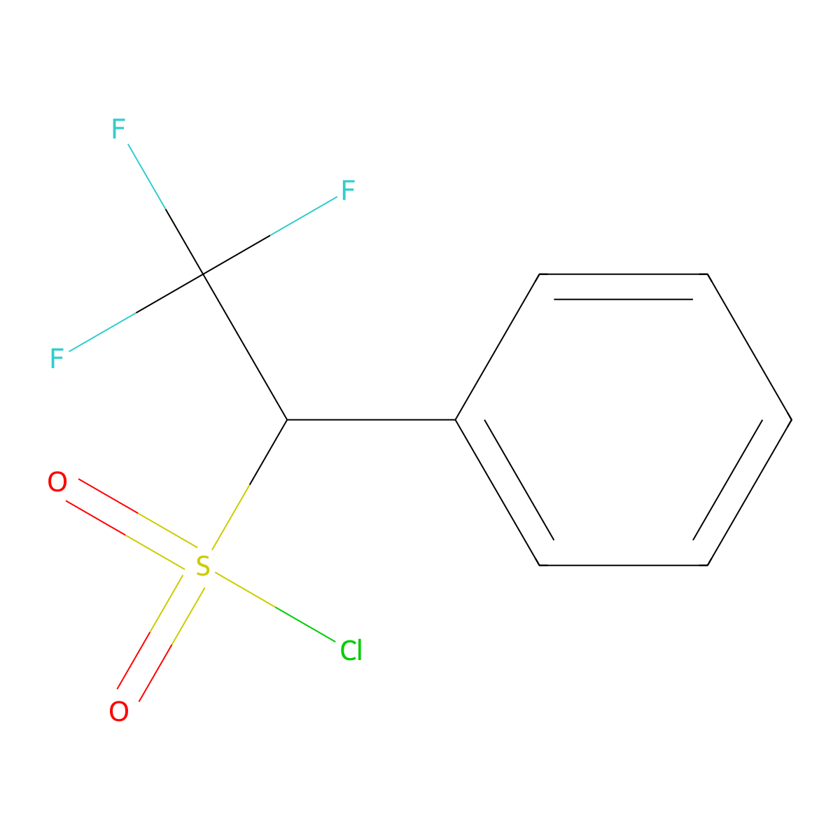2,2,2-Trifluoro-1-phenylethane-1-sulfonyl chloride molecular structure, CAS 1601704-23-7