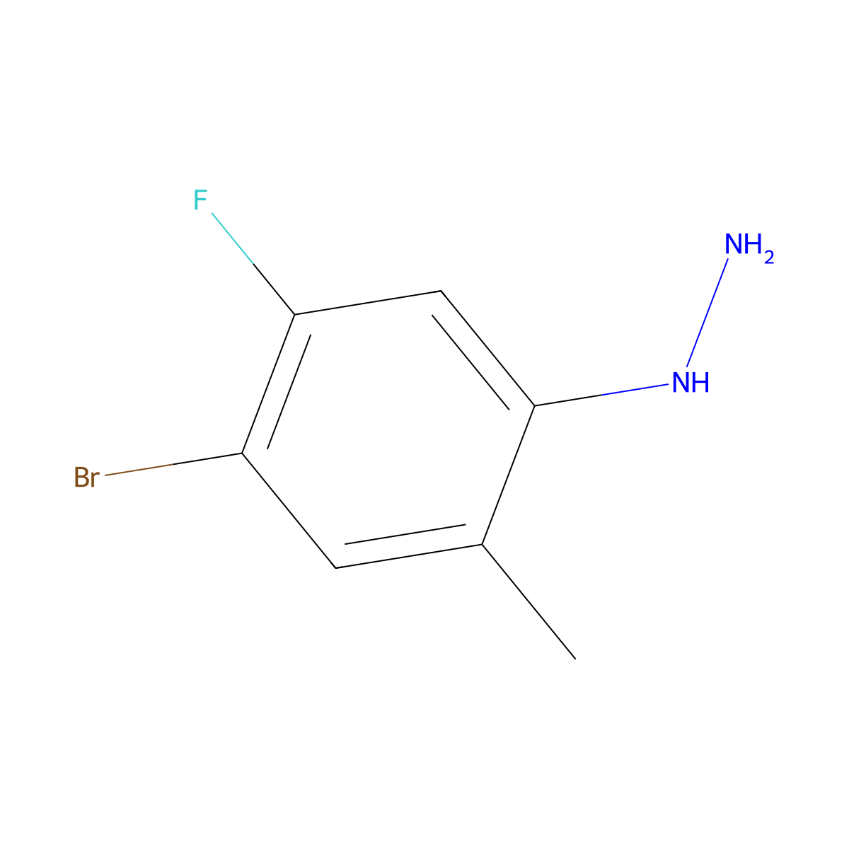 (4-Bromo-5-fluoro-2-methylphenyl)hydrazine molecular structure, CAS 1601710-23-9