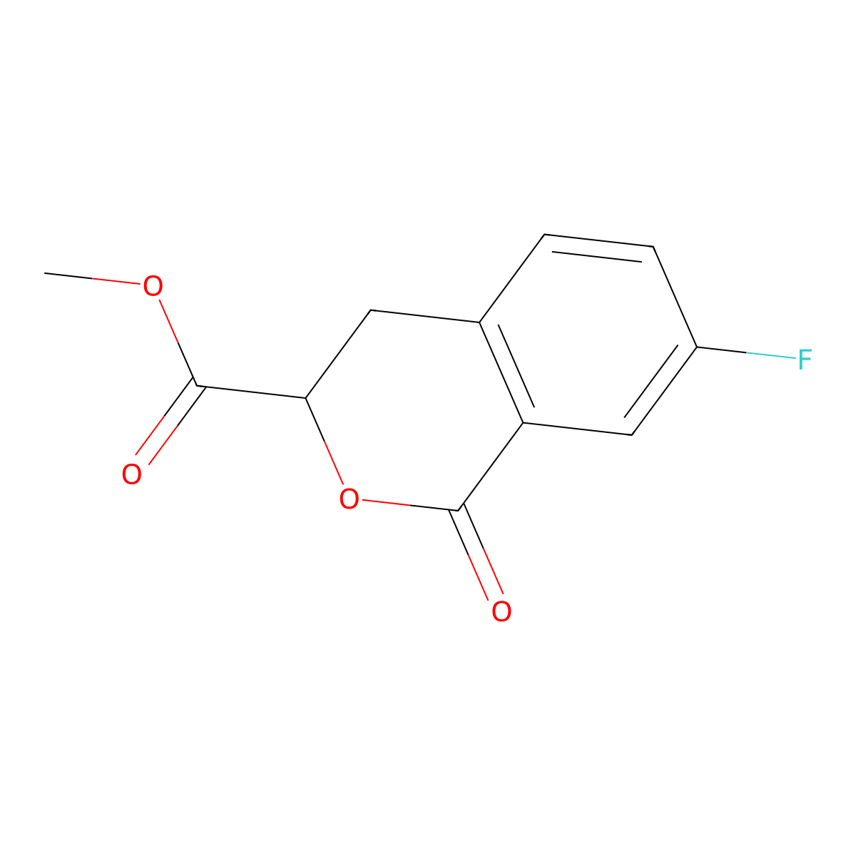 methyl 7-fluoro-1-oxo-3,4-dihydro-1H-2-benzopyran-3-carboxylate molecular structure, CAS 1601729-95-6