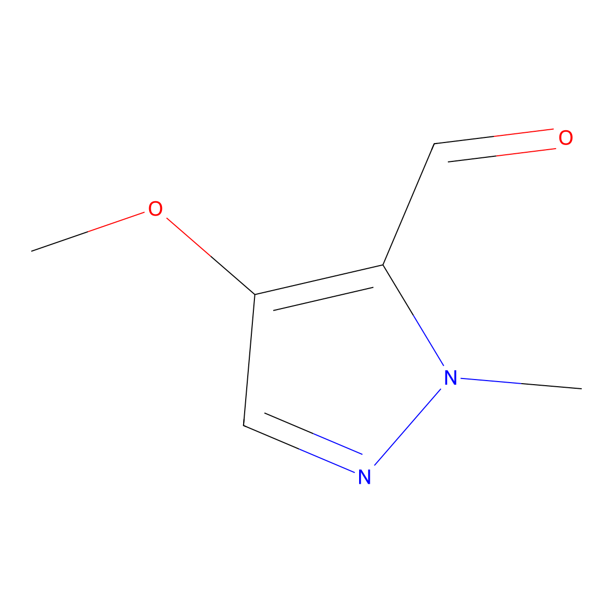 4-methoxy-1-methyl-1H-pyrazole-5-carbaldehyde molecular structure, CAS 1601749-90-9