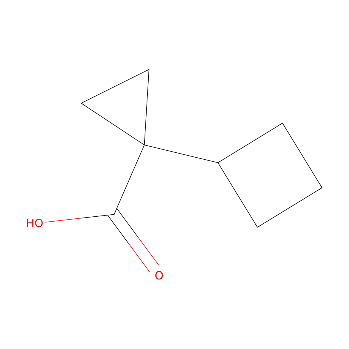 1-Cyclobutylcyclopropane-1-carboxylic acid molecular structure, CAS 1601751-12-5