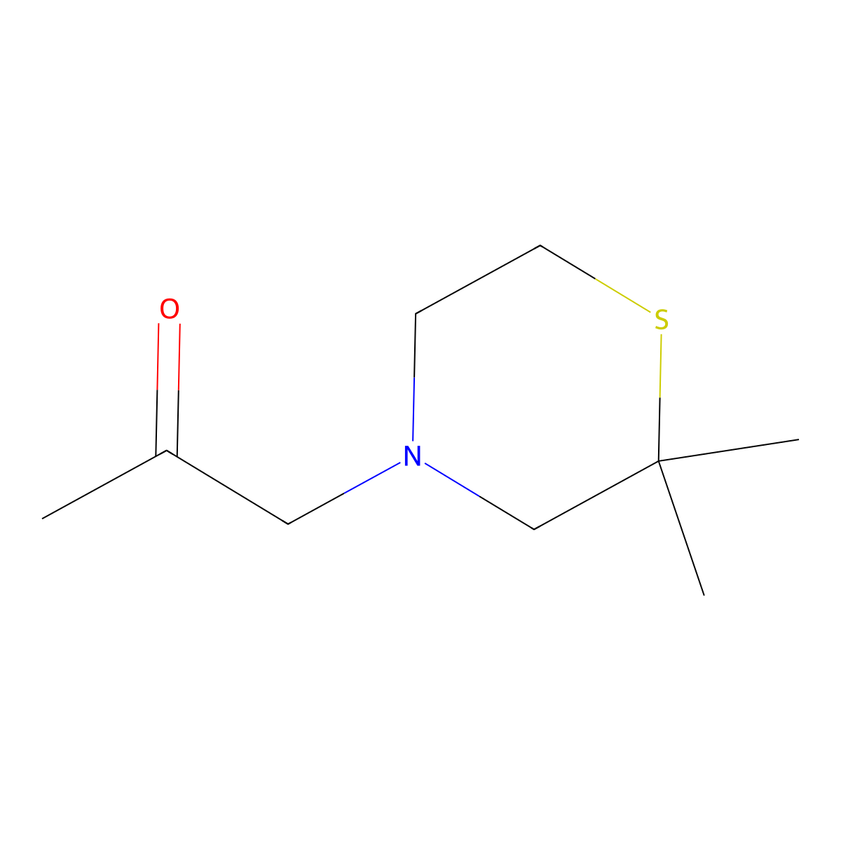 1-(2,2-Dimethylthiomorpholin-4-yl)propan-2-one molecular structure, CAS 1601756-23-3