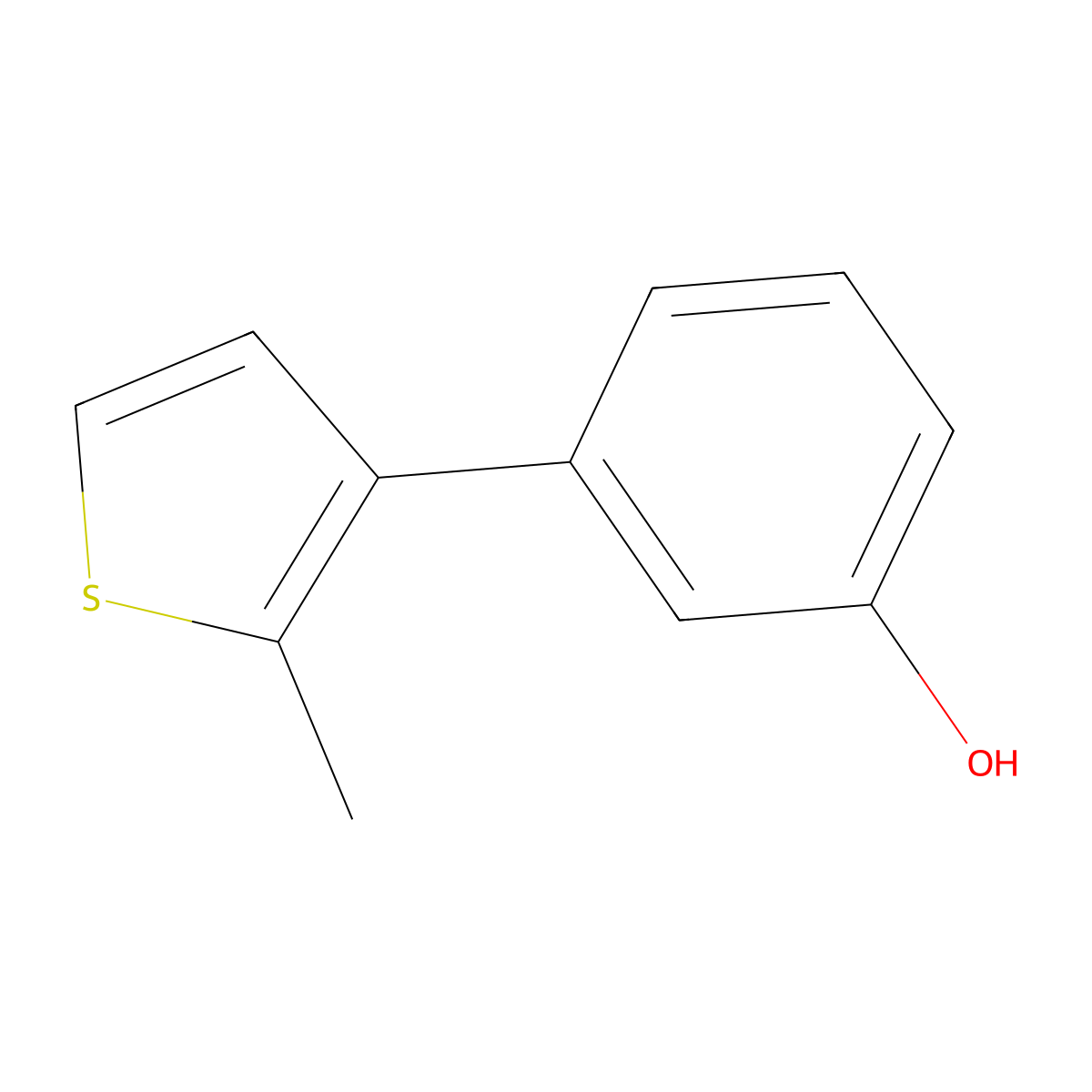 3-(2-Methylthiophen-3-yl)phenol molecular structure, CAS 1601763-44-3