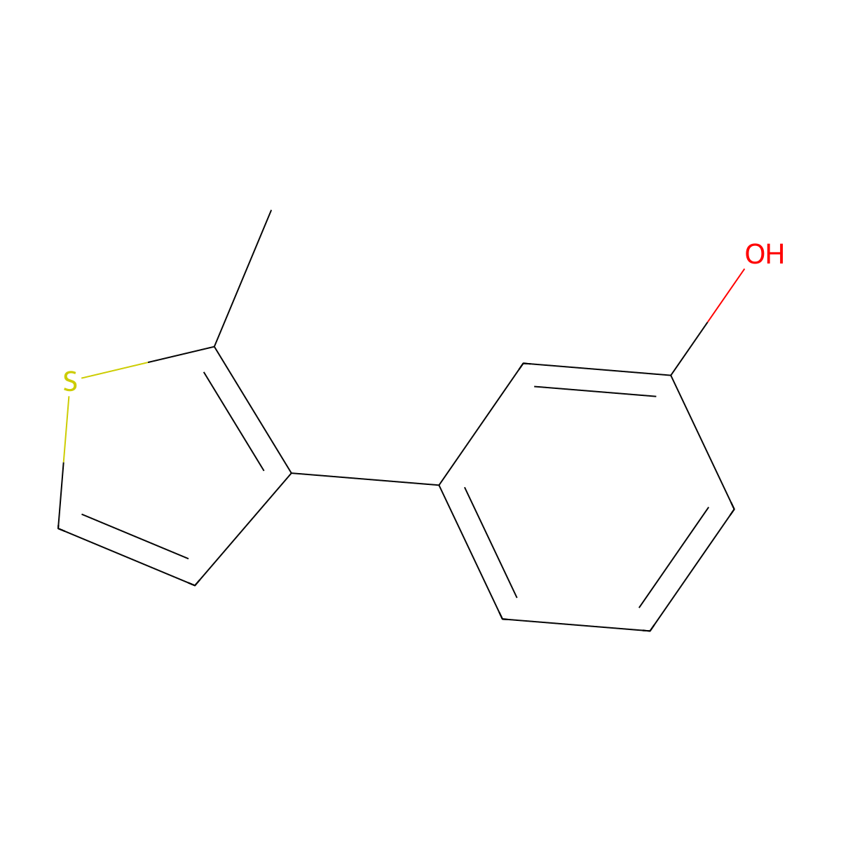 3-(2-Methylthiophen-3-yl)phenol molecular structure, CAS 1601763-44-3