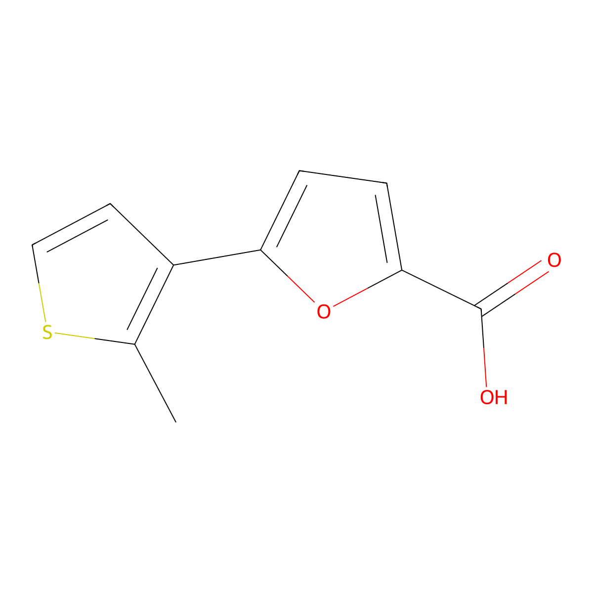 5-(2-Methylthiophen-3-yl)furan-2-carboxylic acid molecular structure, CAS 1601767-07-0