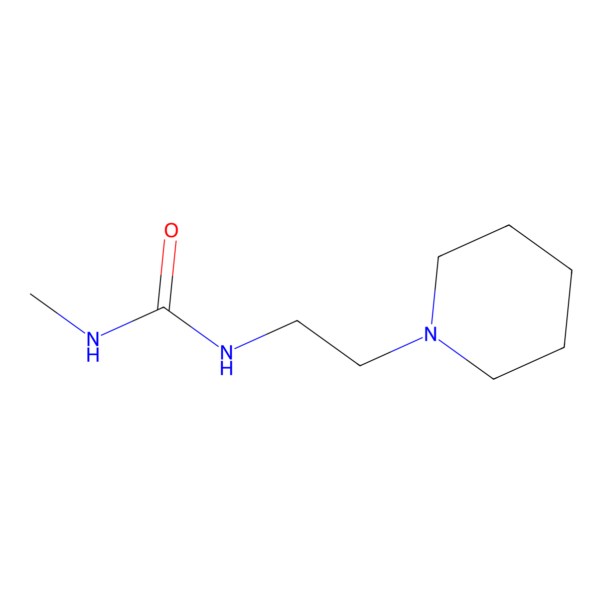 3-Methyl-1-[2-(piperidin-1-yl)ethyl]urea molecular structure, CAS 1601792-18-0