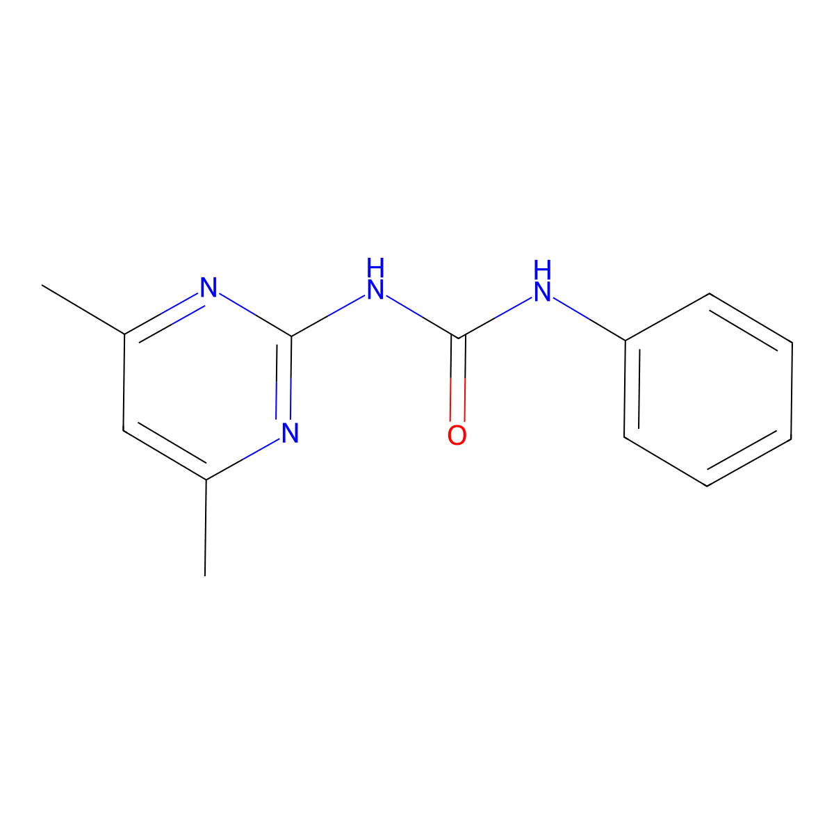 Urea, 1-(4,6-dimethyl-2-pyrimidinyl)-3-phenyl- molecular structure, CAS 16018-69-2