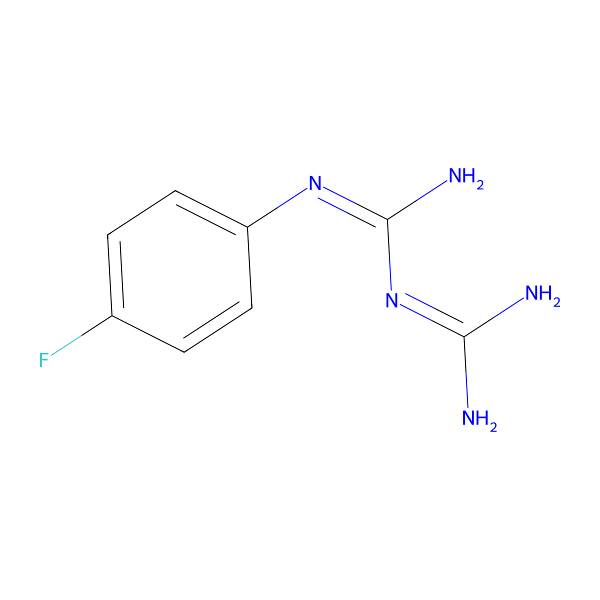 1-(Diaminomethylidene)-2-(4-fluorophenyl)guanidine molecular structure, CAS 16018-82-9