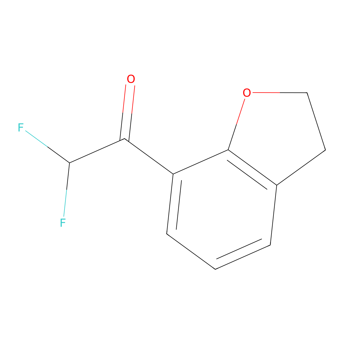 1-(2,3-Dihydro-1-benzofuran-7-yl)-2,2-difluoroethan-1-one molecular structure, CAS 1601818-68-1