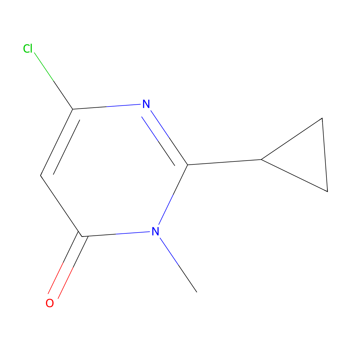 6-Chloro-2-cyclopropyl-3-methyl-3,4-dihydropyrimidin-4-one molecular structure, CAS 1601843-54-2