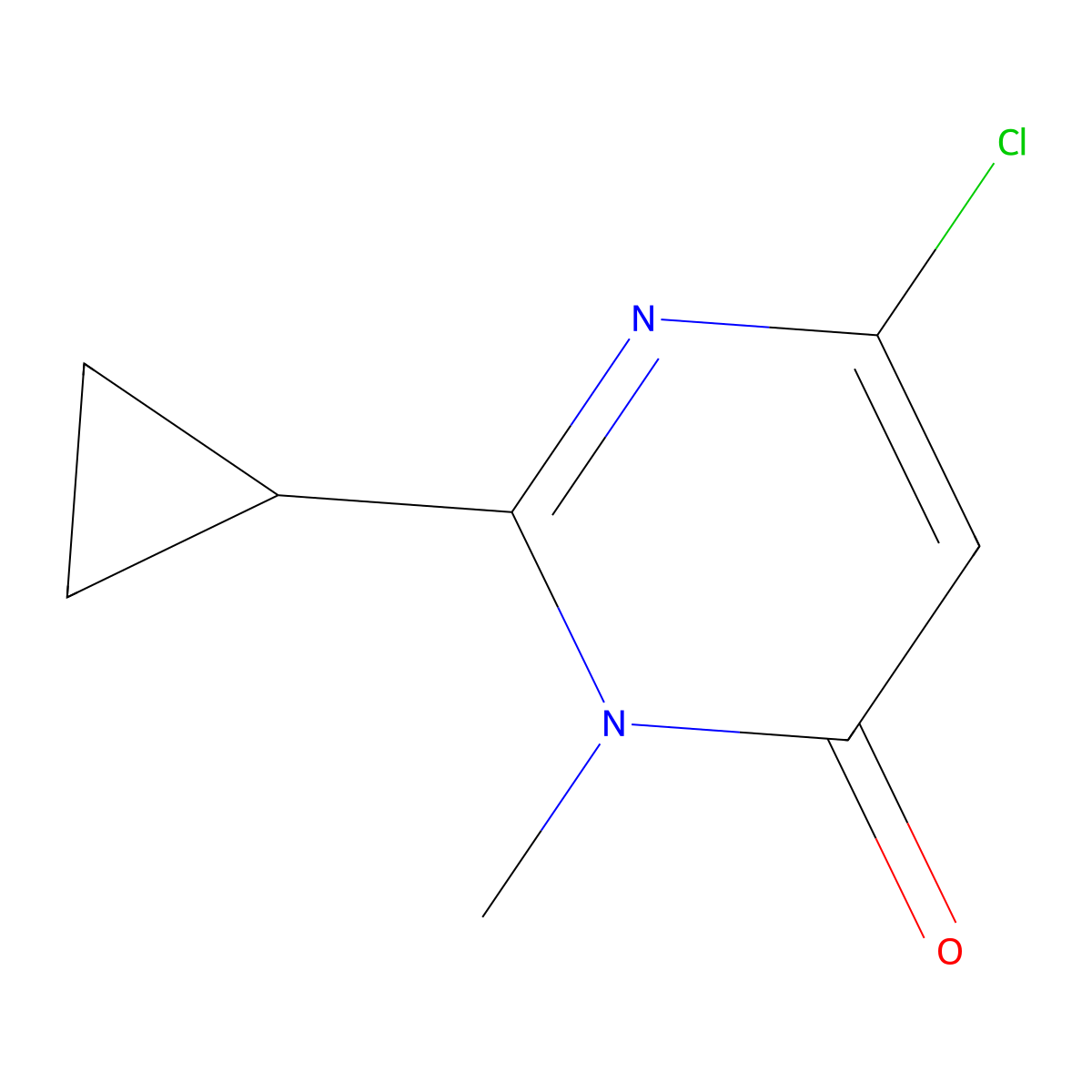 6-Chloro-2-cyclopropyl-3-methyl-3,4-dihydropyrimidin-4-one molecular structure, CAS 1601843-54-2