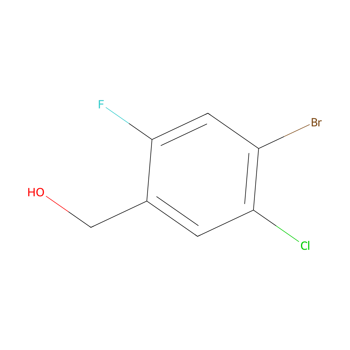 (4-Bromo-5-chloro-2-fluorophenyl)methanol molecular structure, CAS 1601858-71-2