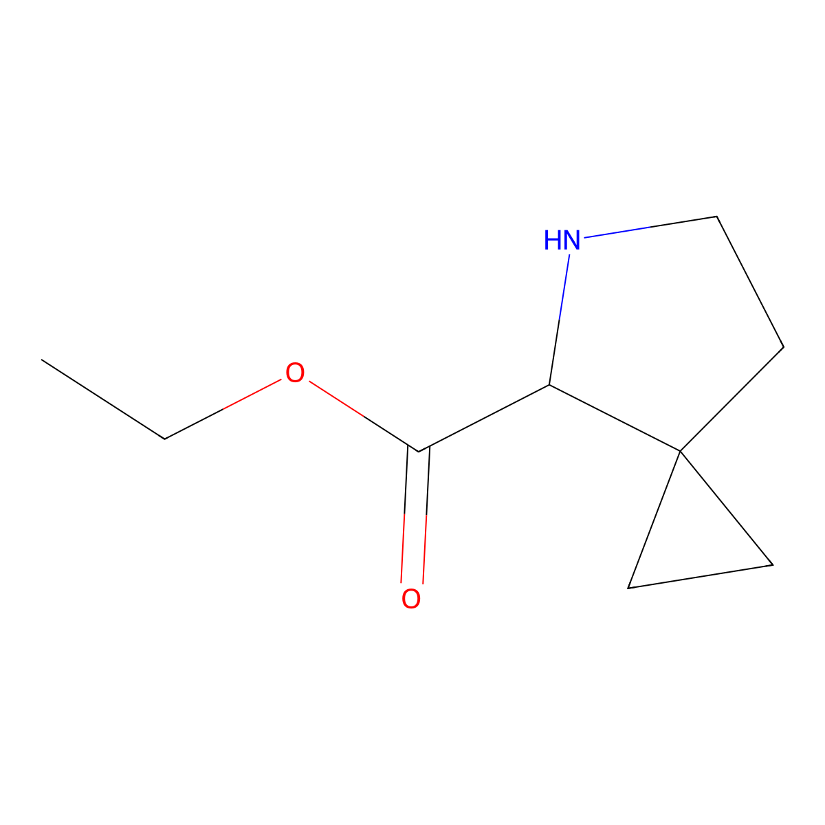 Ethyl 5-azaspiro[2.4]heptane-4-carboxylate molecular structure, CAS 1601868-29-4