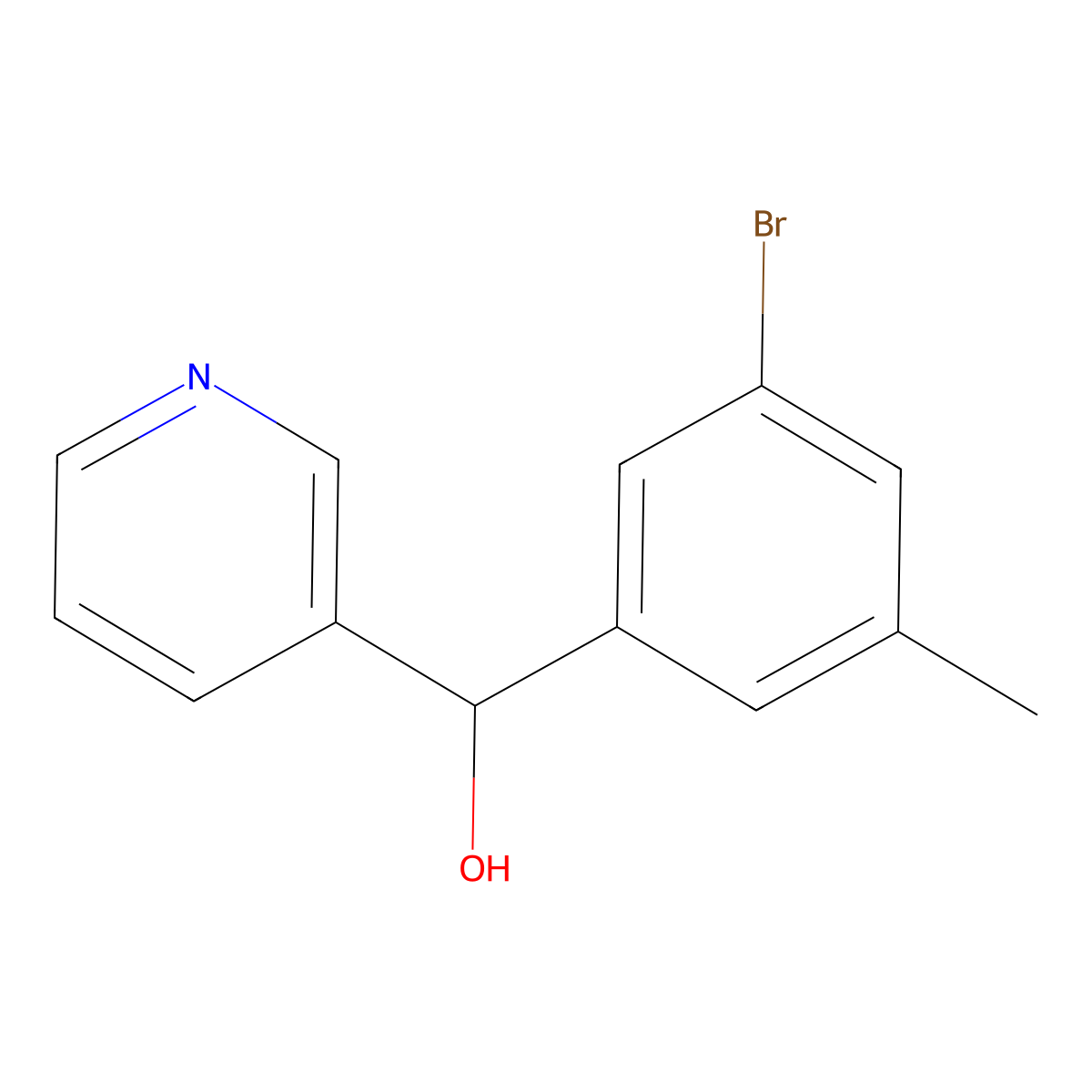 alpha-(3-Bromo-5-methylphenyl)-3-pyridinemethanol molecular structure, CAS 1601881-21-3