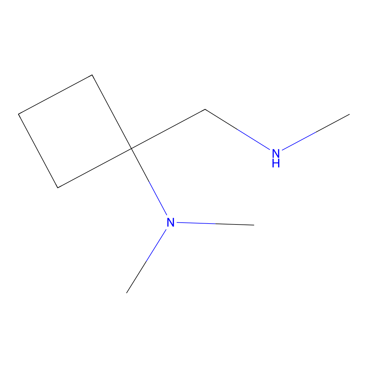 N,N-dimethyl-1-((methylamino)methyl)cyclobutan-1-amine molecular structure, CAS 1601882-21-6