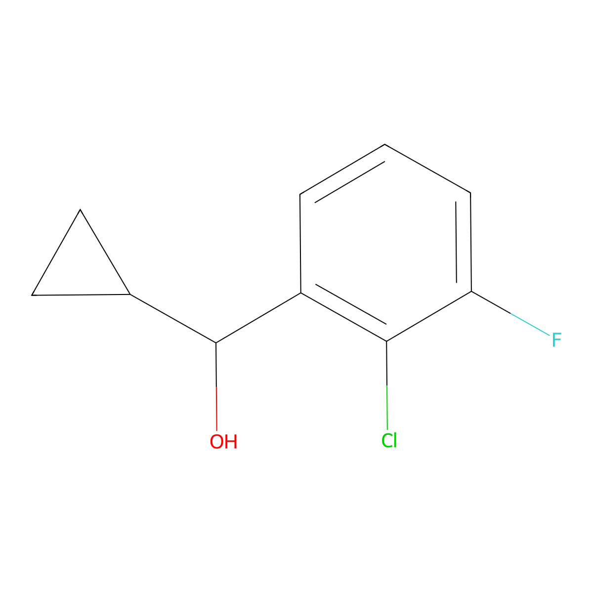 2-Chloro-alpha-cyclopropyl-3-fluorobenZenemethanol molecular structure, CAS 1601884-01-8