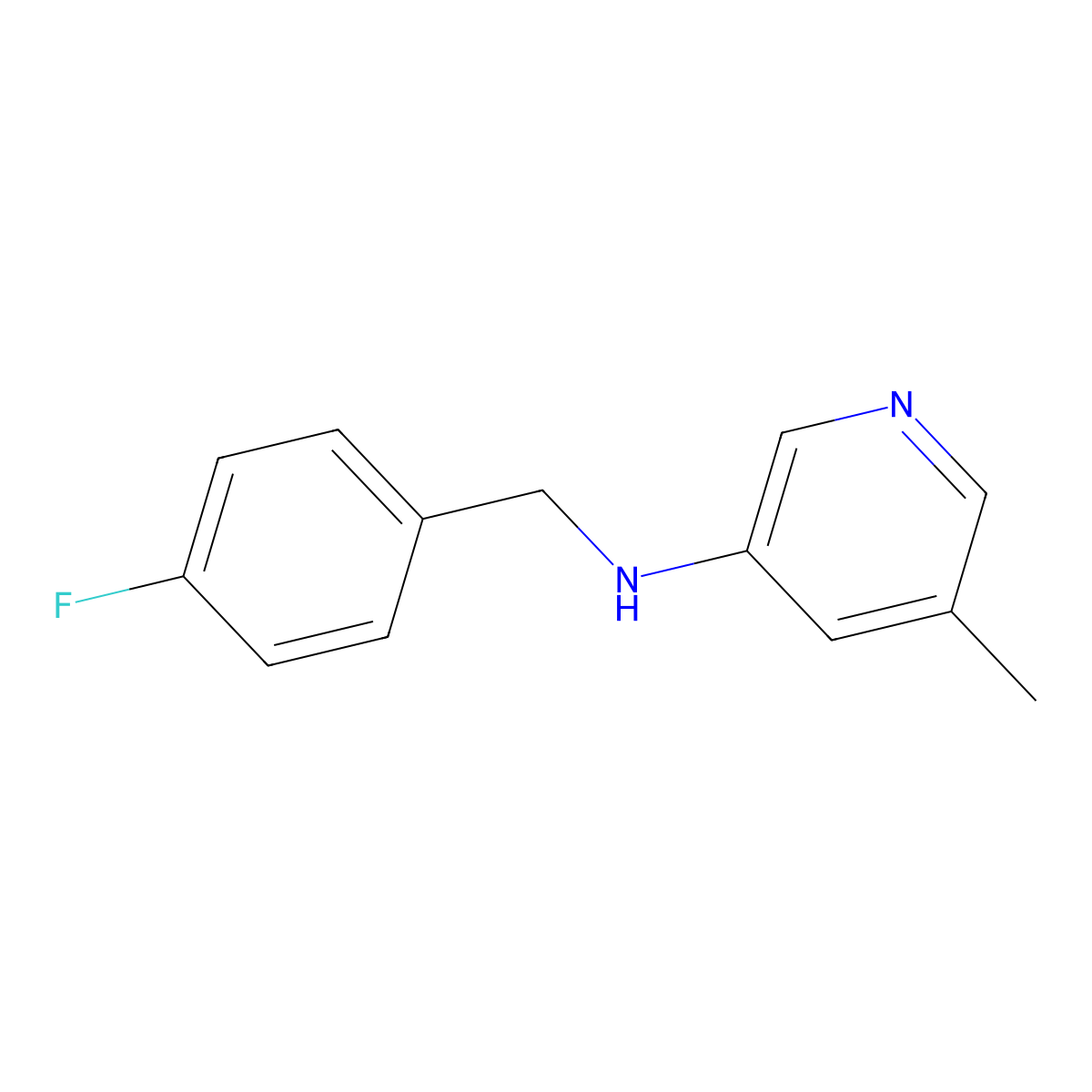 N-[(4-Fluorophenyl)methyl]-5-methylpyridin-3-amine molecular structure, CAS 1601888-35-0