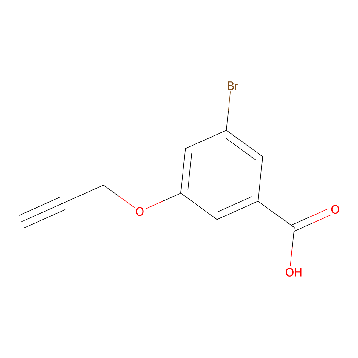 3-Bromo-5-(prop-2-yn-1-yloxy)benzoic acid molecular structure, CAS 1601898-70-7