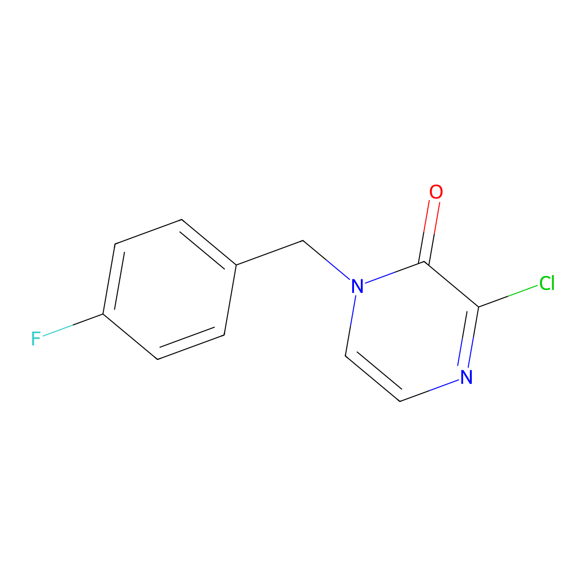 3-chloro-1-(4-fluorobenzyl)pyrazin-2(1H)-one molecular structure, CAS 1601907-27-0