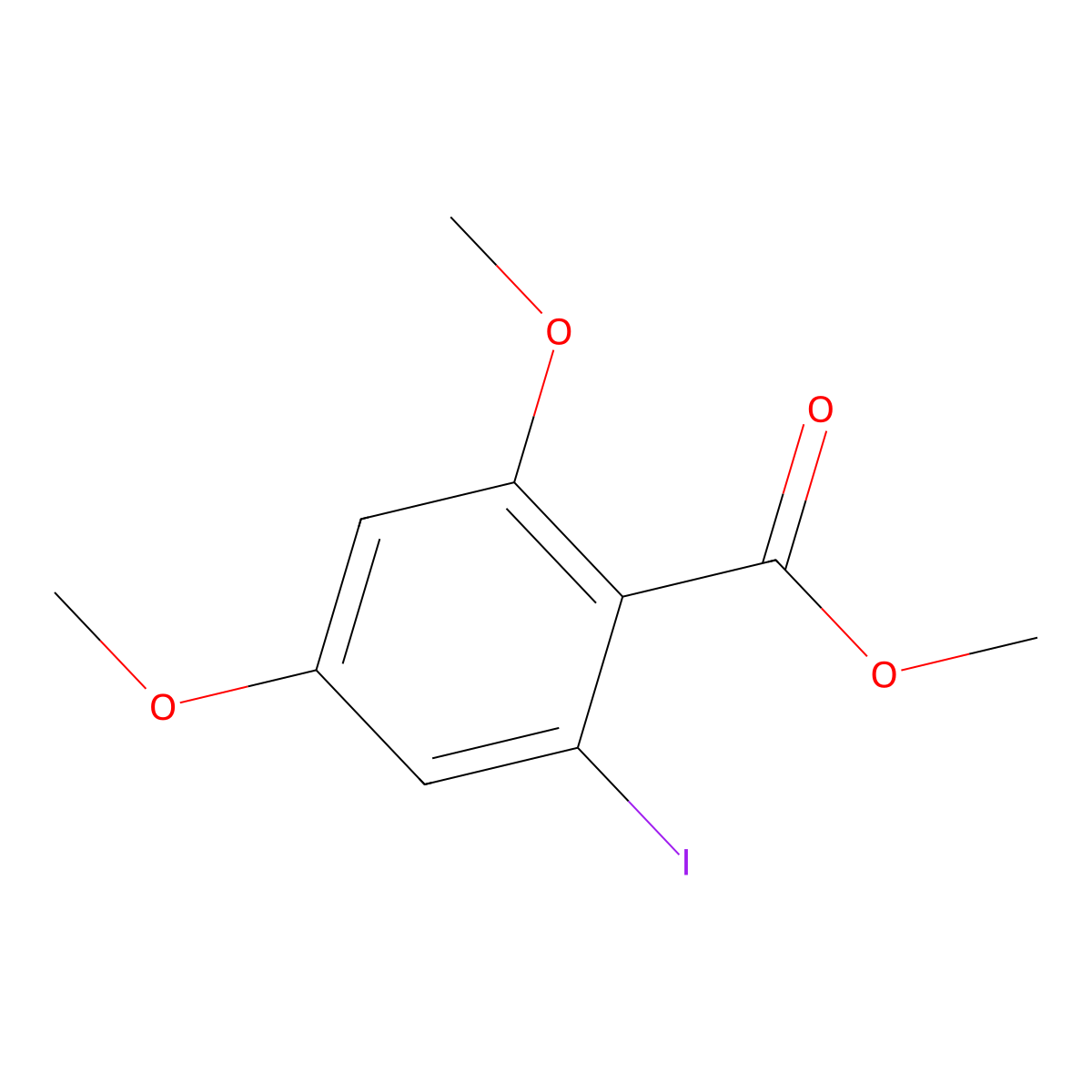Methyl 2-iodo-4,6-dimethoxybenzoate molecular structure, CAS 160191-48-0