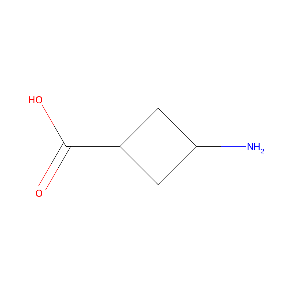 3-Aminocyclobutane-1-carboxylic acid molecular structure, CAS 160191-58-2