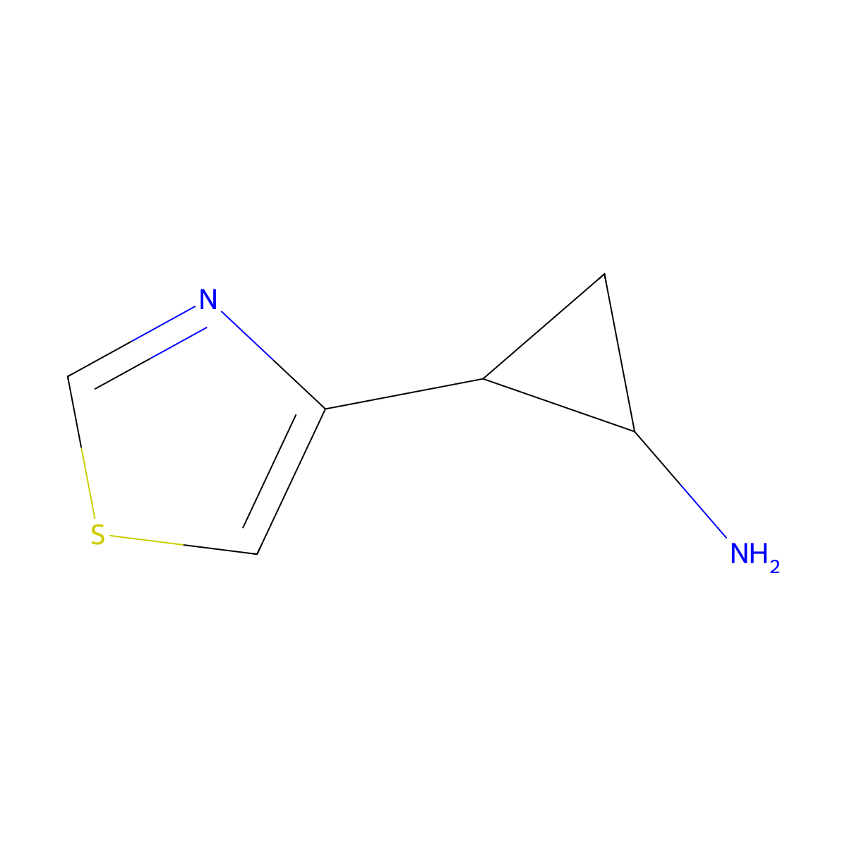 2-(1,3-Thiazol-4-yl)cyclopropan-1-amine molecular structure, CAS 1601932-87-9
