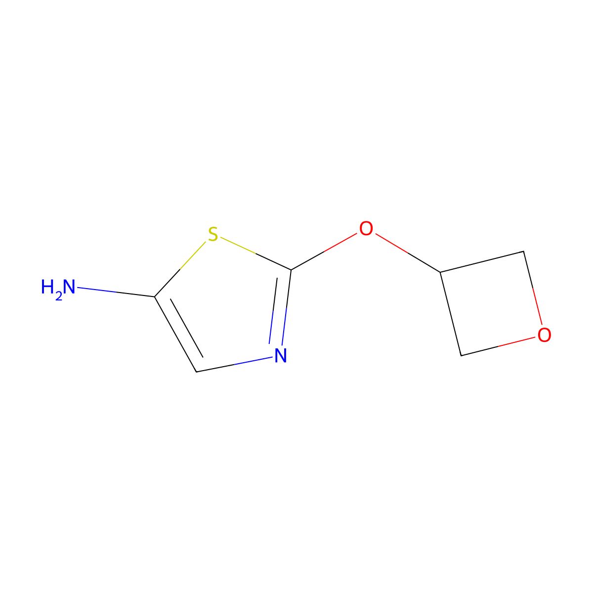2-(Oxetan-3-yloxy)-1,3-thiazol-5-amine molecular structure, CAS 1601936-97-3