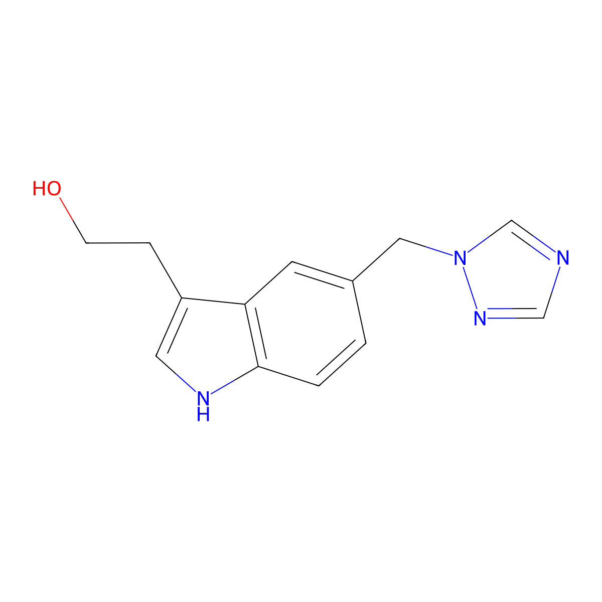 Des(dimethylamino)hydroxyrizatriptan molecular structure, CAS 160194-39-8