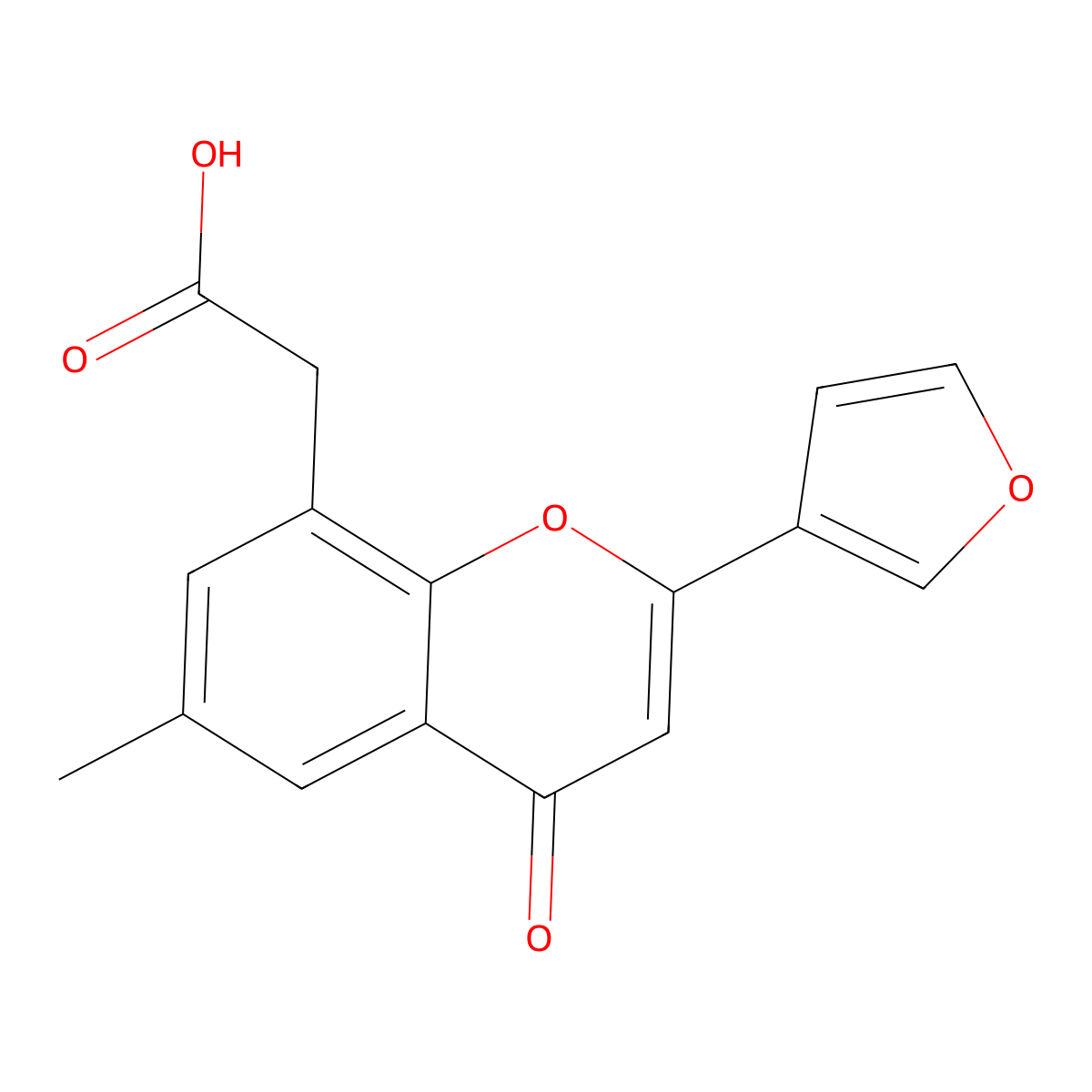 [2-(3-furyl)-6-methyl-4-oxo-4H-chromen-8-yl]acetic acid molecular structure, CAS 160194-94-5
