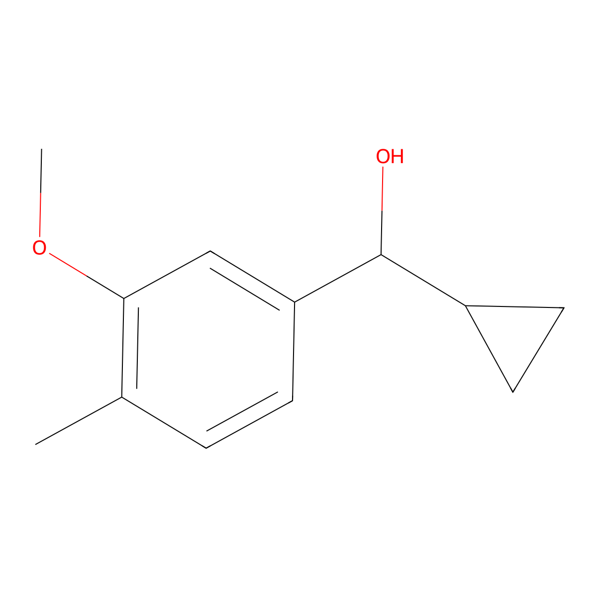 alpha-Cyclopropyl-3-methoxy-4-methylbenZenemethanol molecular structure, CAS 1601947-99-2