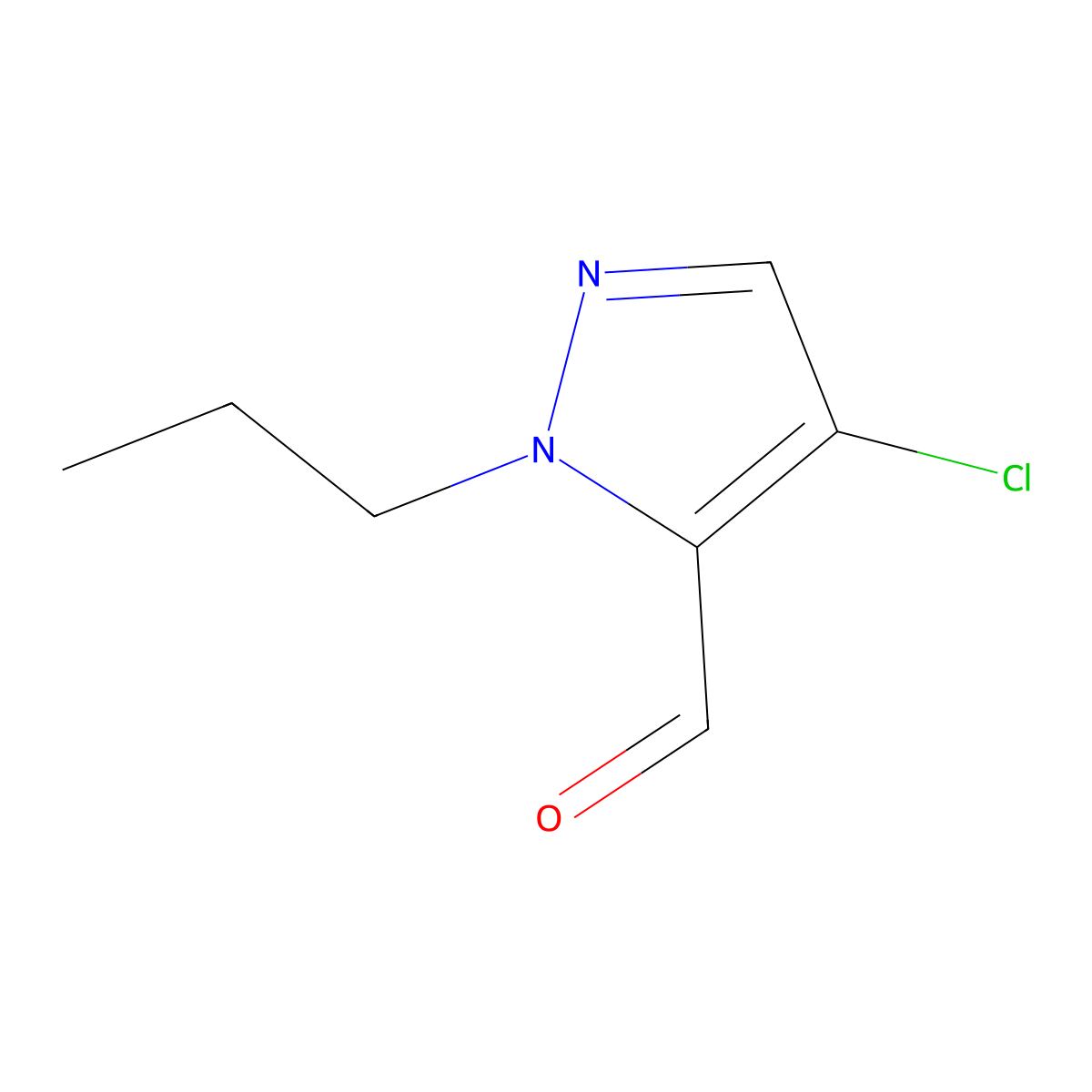 4-Chloro-1-propyl-1H-pyrazole-5-carbaldehyde molecular structure, CAS 1601956-81-3