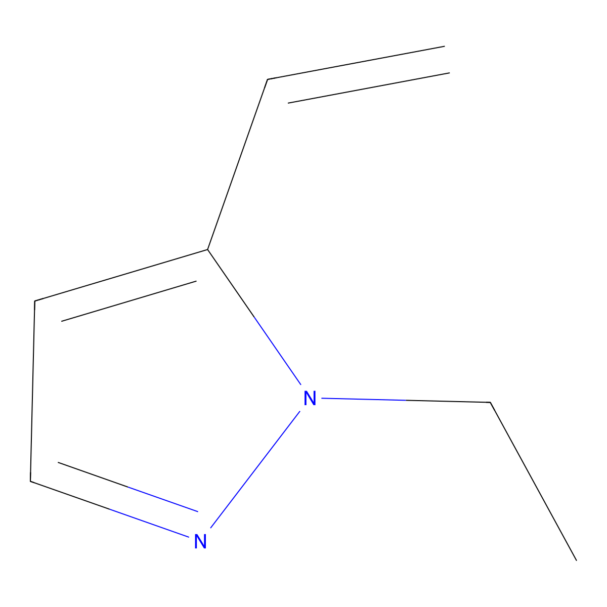 5-ethenyl-1-ethyl-1H-pyrazole molecular structure, CAS 1601965-86-9