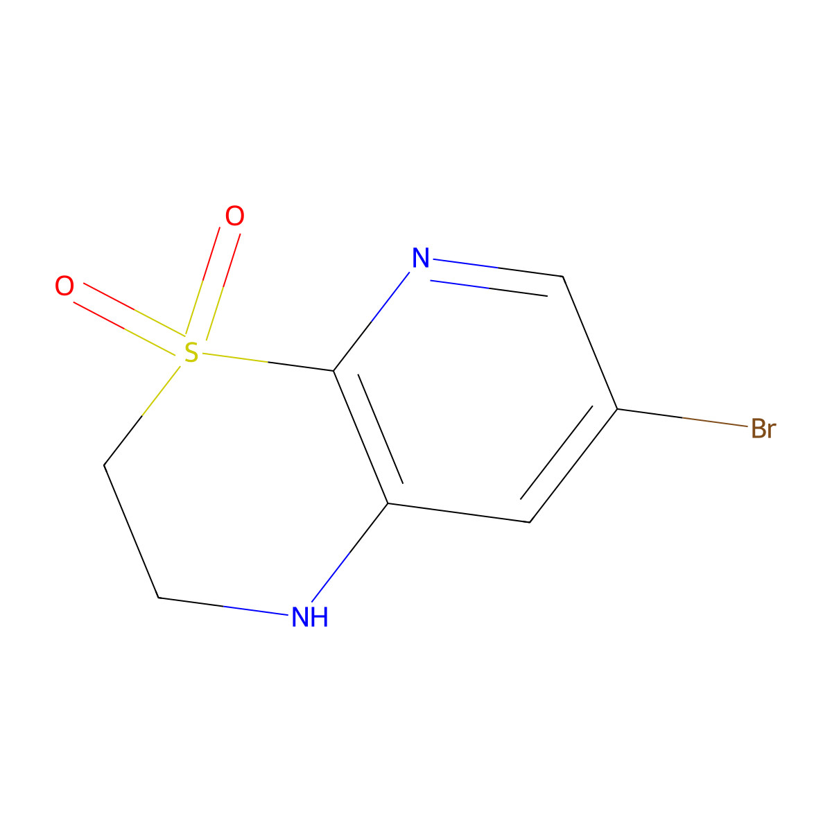 7-bromo-1H,2H,3H-4lambda6-pyrido(2,3-b)(1,4)thiazine-4,4-dione molecular structure, CAS 1601984-62-6