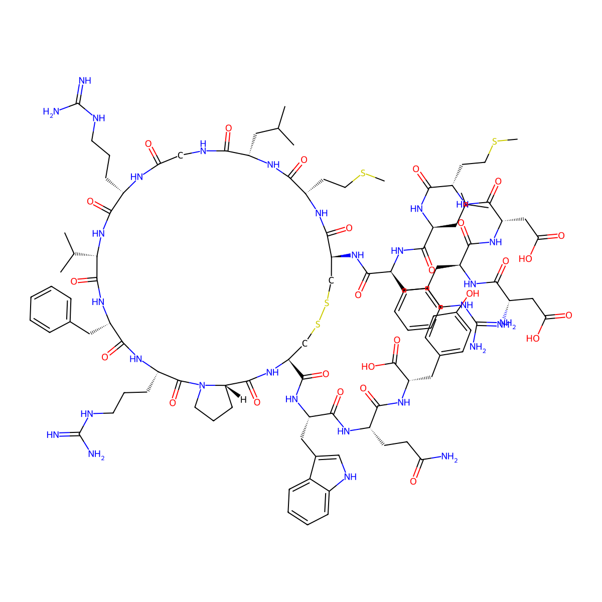 (Phe13,Tyr19)-MCH (human, mouse, rat) trifluoroacetate salt H-Asp-Phe-Asp-Met-Leu-Arg-Cys-Met-Leu-Gly-Arg-Val-Phe-Arg-Pro-Cys-Trp-Gln-Tyr-OH trifluoroacetate salt (Disulfide bond) molecular structure, CAS 160201-86-5