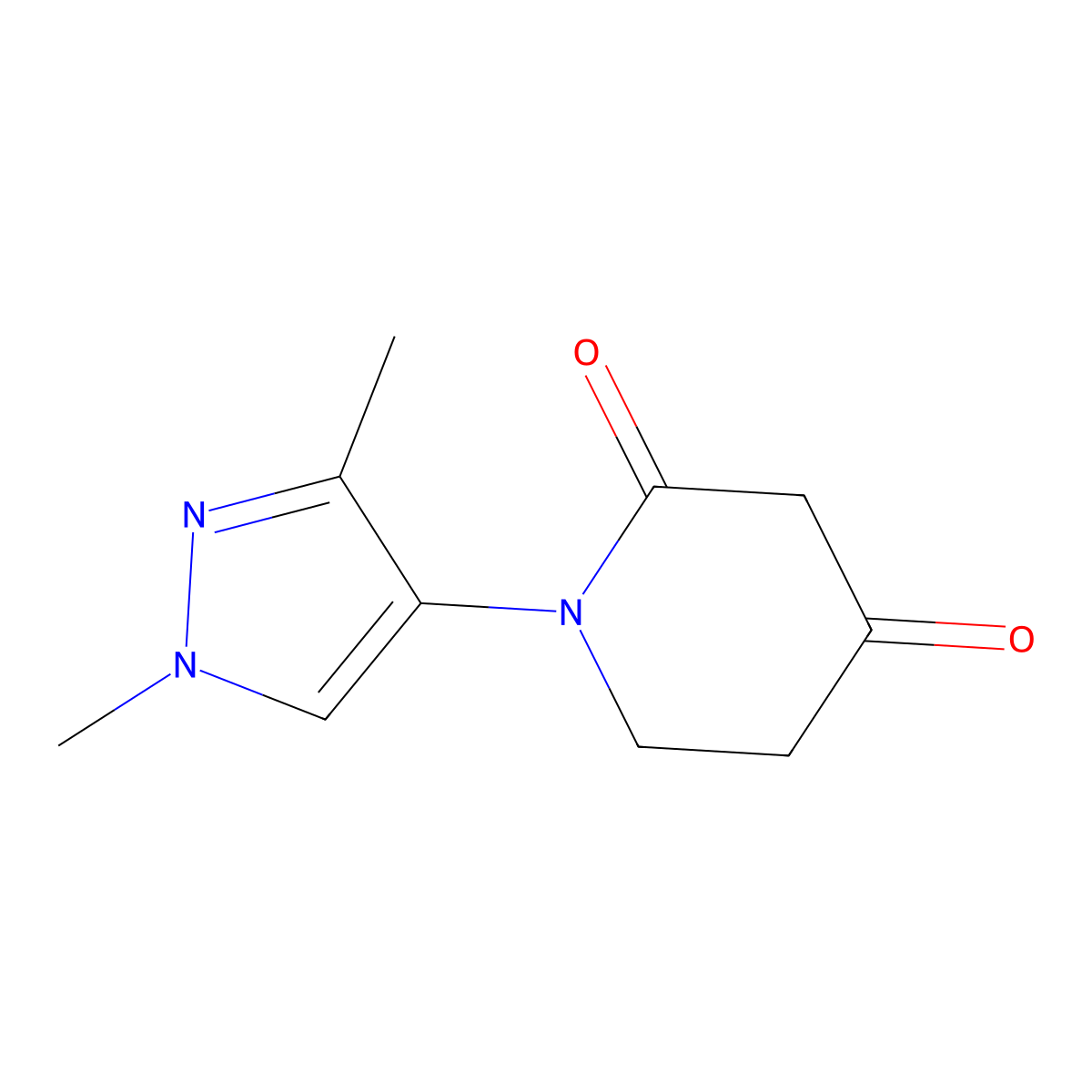 1-(1,3-dimethyl-1H-pyrazol-4-yl)piperidine-2,4-dione molecular structure, CAS 1602023-72-2