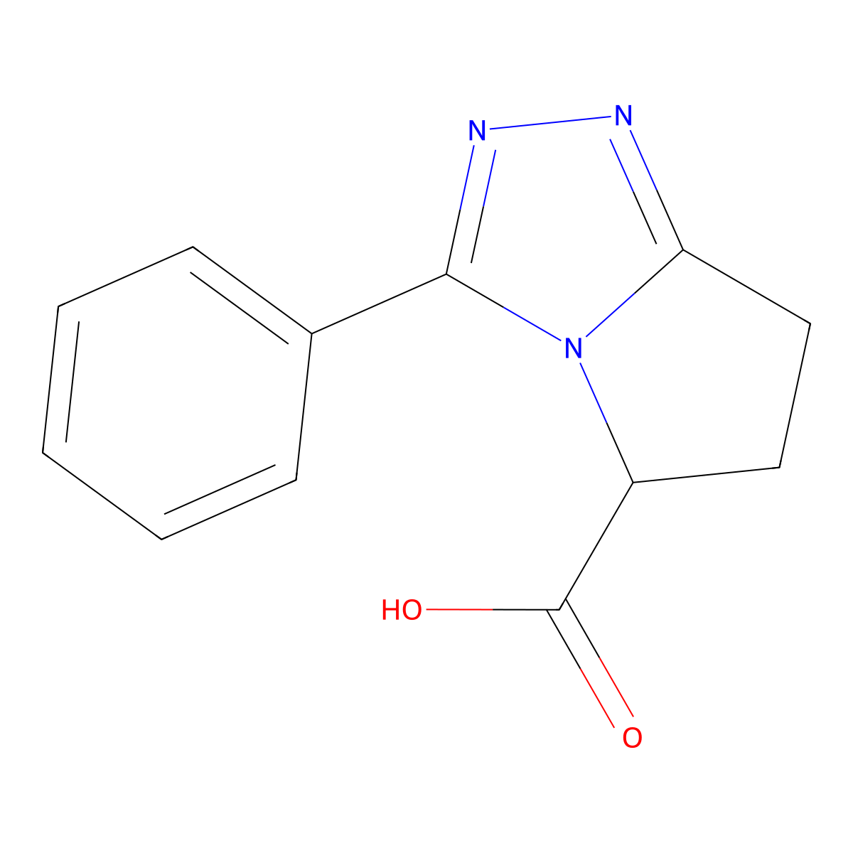 3-phenyl-6,7-dihydro-5H-pyrrolo[2,1-c][1,2,4]triazole-5-carboxylic acid molecular structure, CAS 160205-14-1