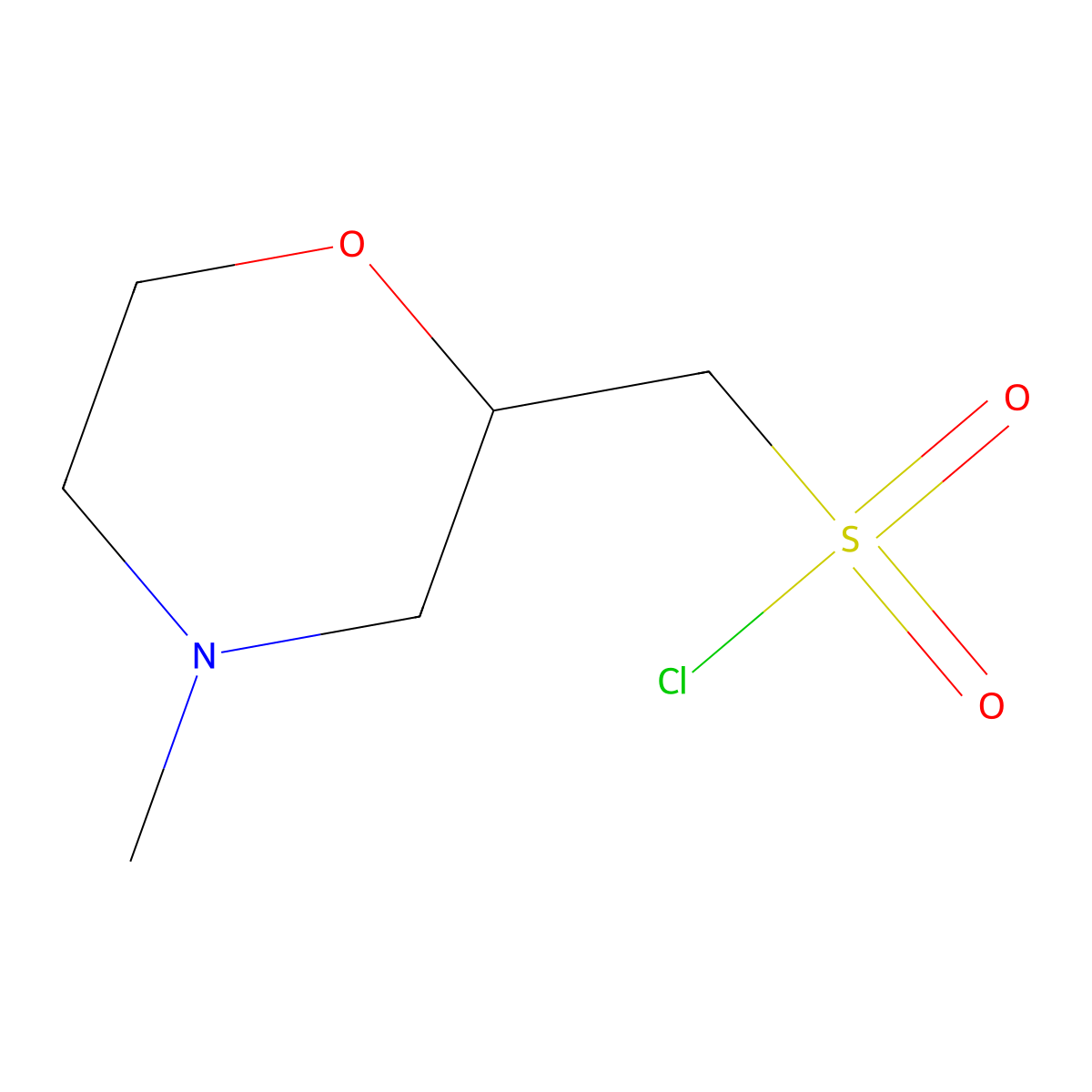 (4-Methylmorpholin-2-yl)methanesulfonyl chloride molecular structure, CAS 1602061-00-6