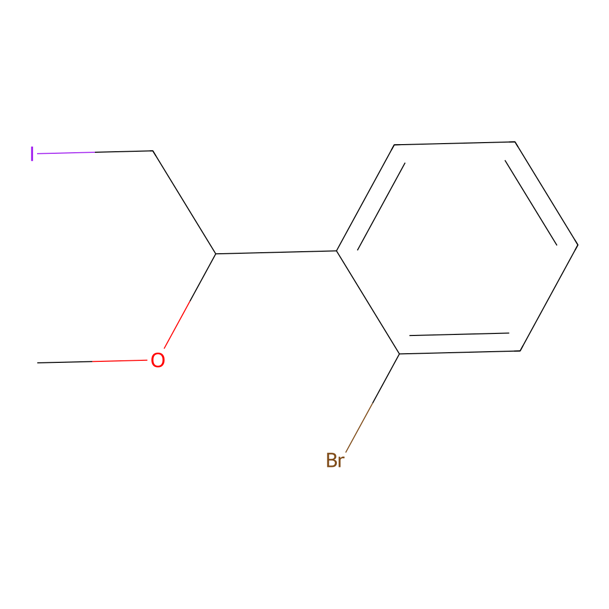 1-Bromo-2-(2-iodo-1-methoxyethyl)benzene molecular structure, CAS 1602067-57-1