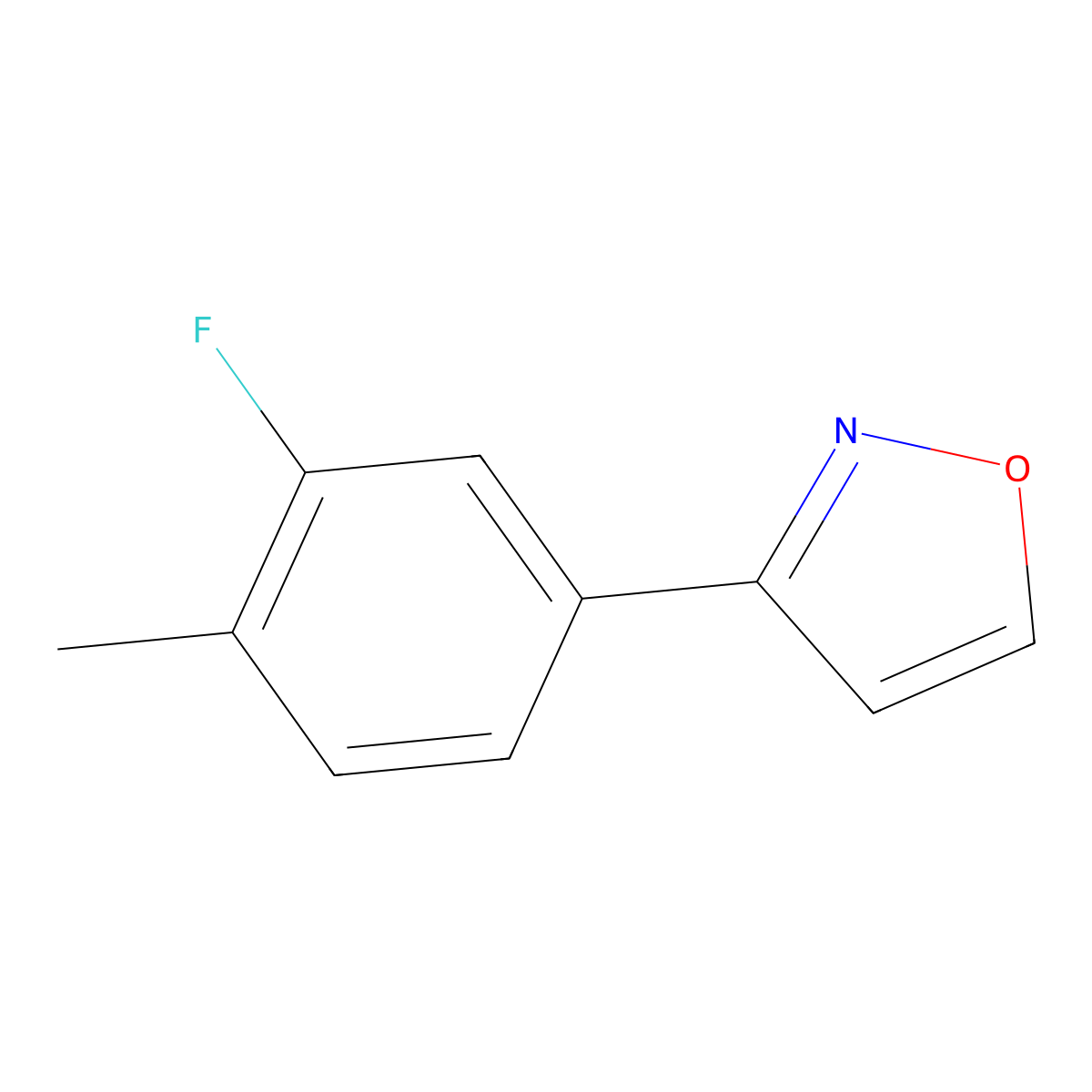 3-(3-Fluoro-4-methylphenyl)isoxazole molecular structure, CAS 1602071-23-7